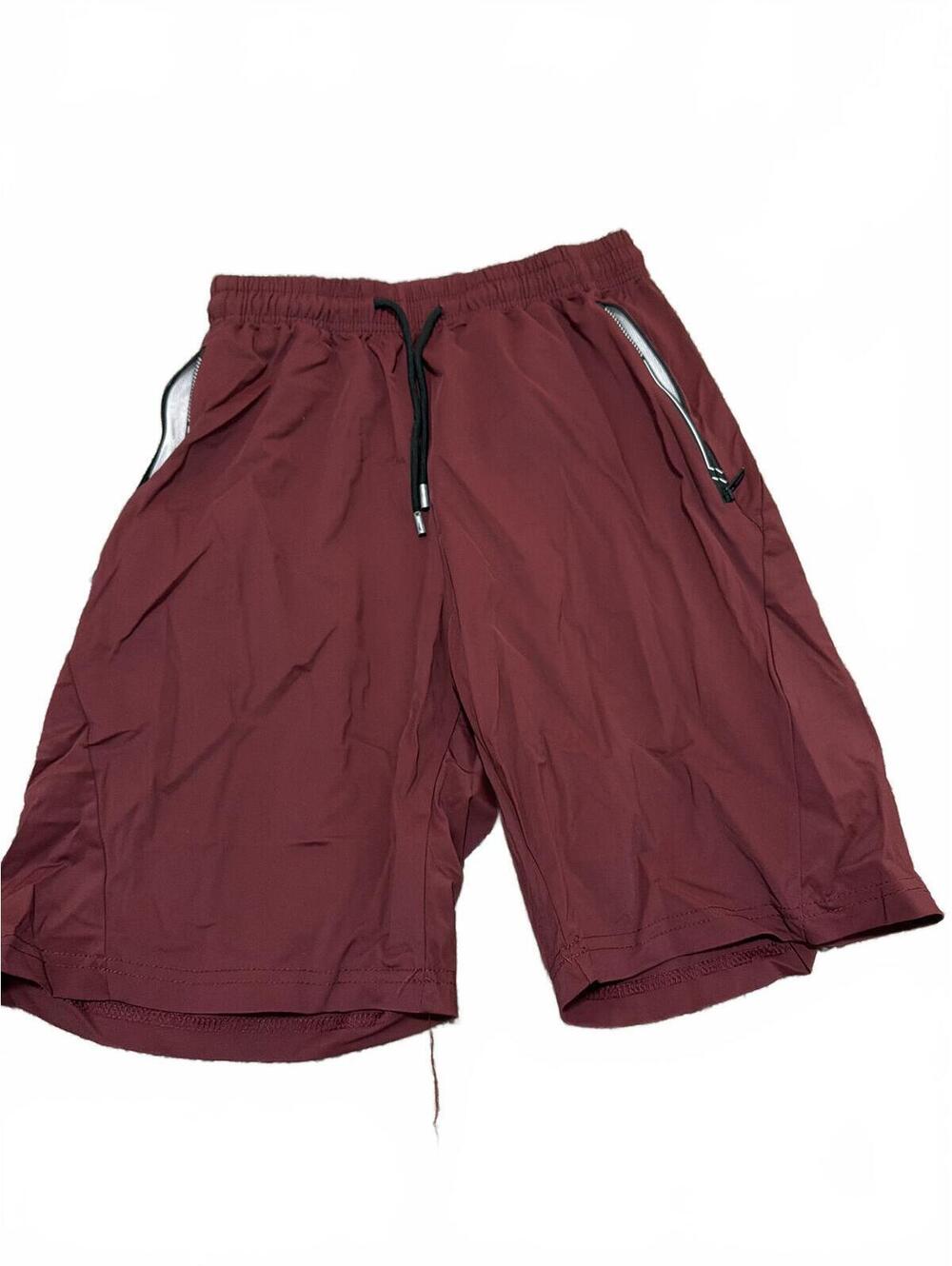 Boys Maroon Athletic Shorts with Pockets Size 12/13Y